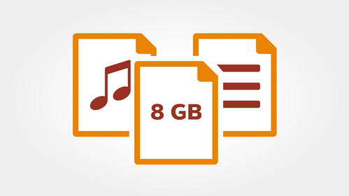 8 GB internal memory for up to 88 days of recording