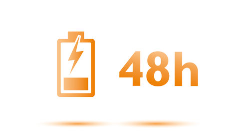 Up to 48 hours battery runtime for extra long recordings