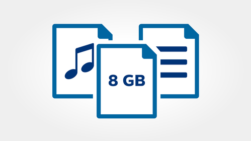 8 GB internal memory for up to 88 days of recording