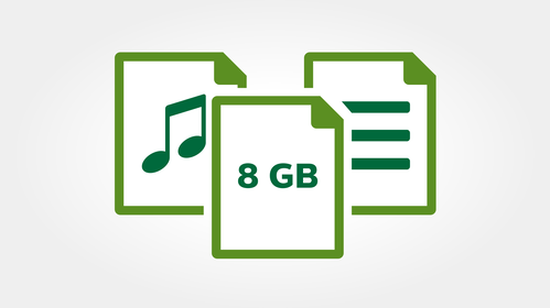 8 GB internal memory for up to 88 days of recording