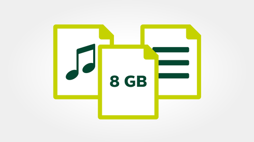 8 GB built in for extra long recording hours